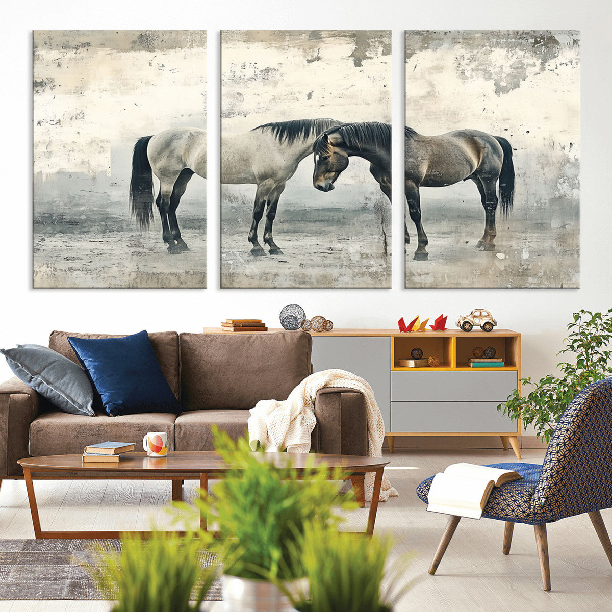 Chines Style Majestic Horses Wall Art | Ready to Hang and