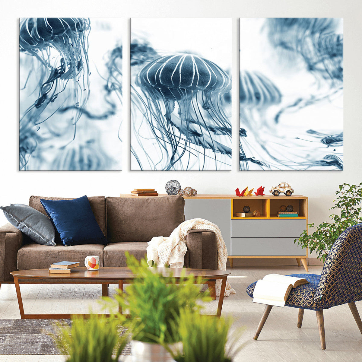 Abstract Jellyfish Canvas Print Wall Art