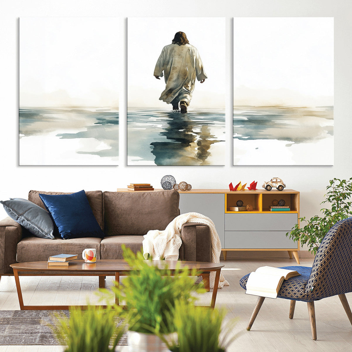 Abstract Jesus Wall Art Canvas Print, Christian Wall Art,