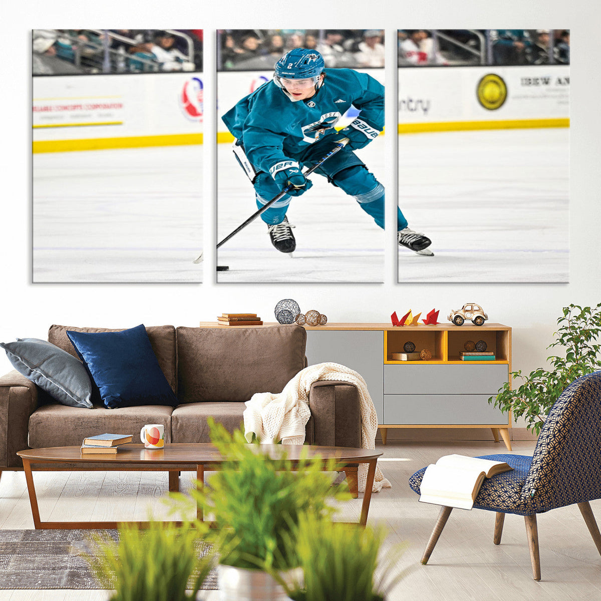 San Jose Sharks Ice Hockey Player Wall Art Canvas Print