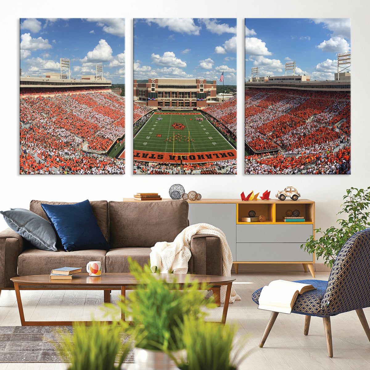 Oklahoma State Cowboys Football Team Print - Stillwater
