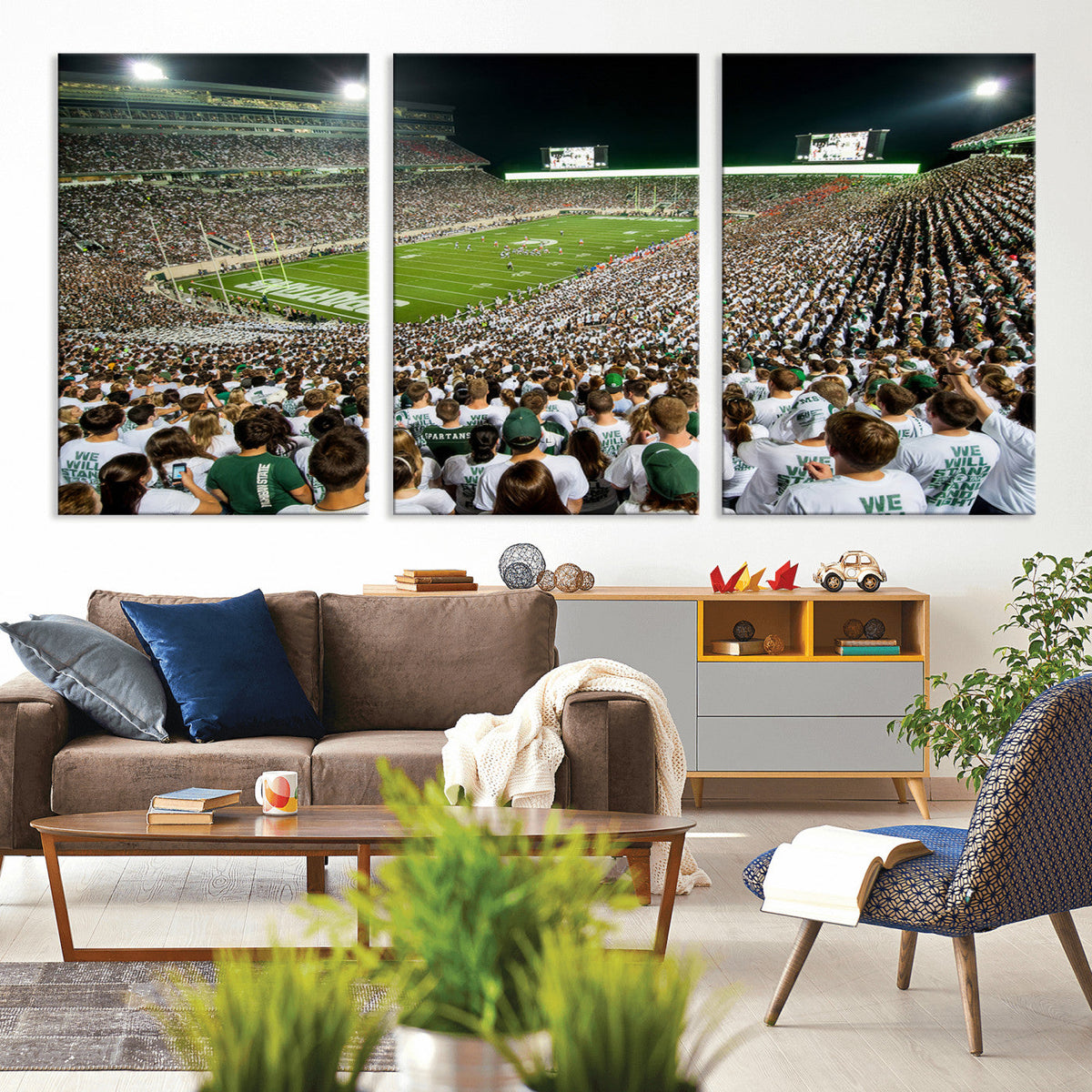 Michigan State Spartans Football Canvas Print - East Lansing
