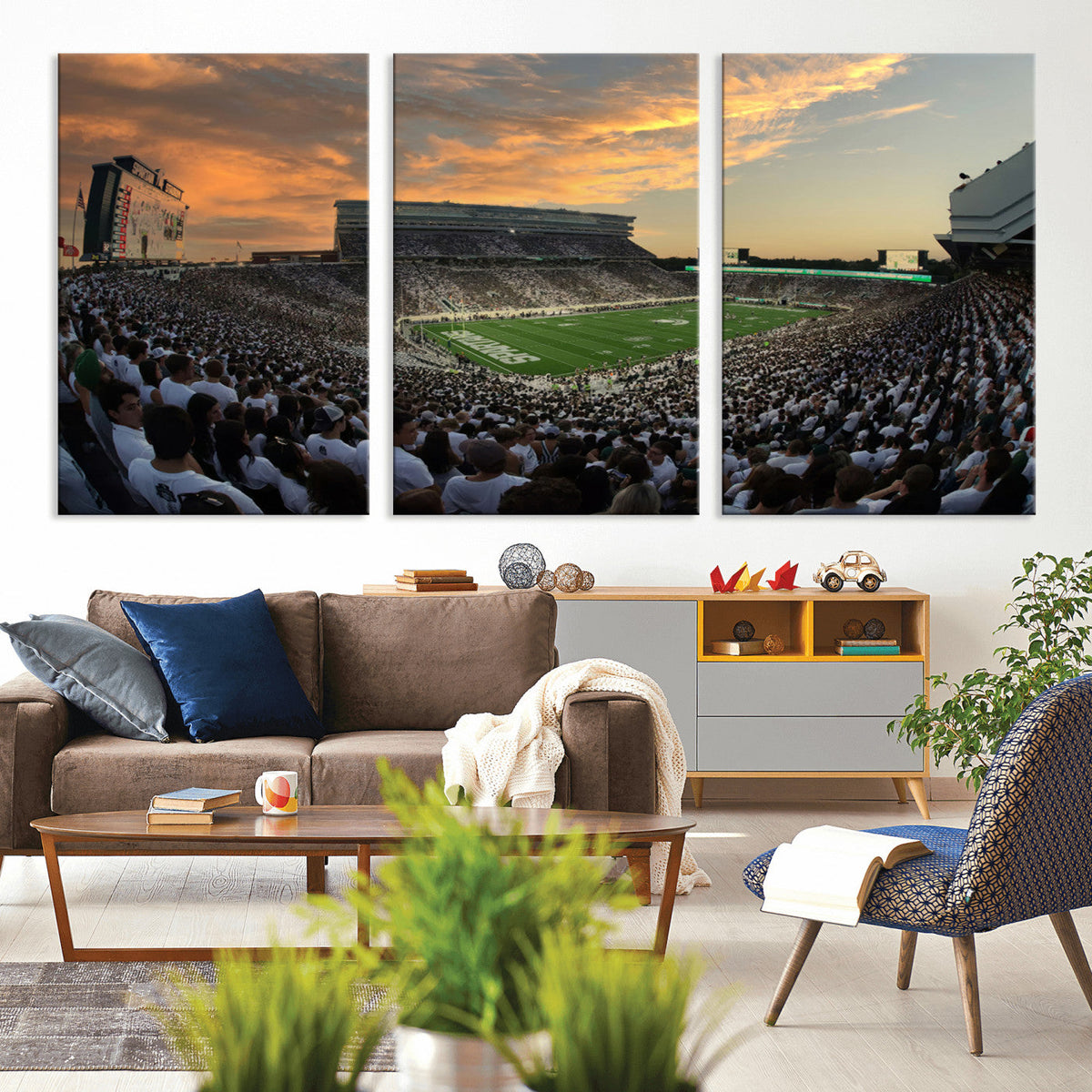 Michigan State Spartans Football Team Print - East Lansing
