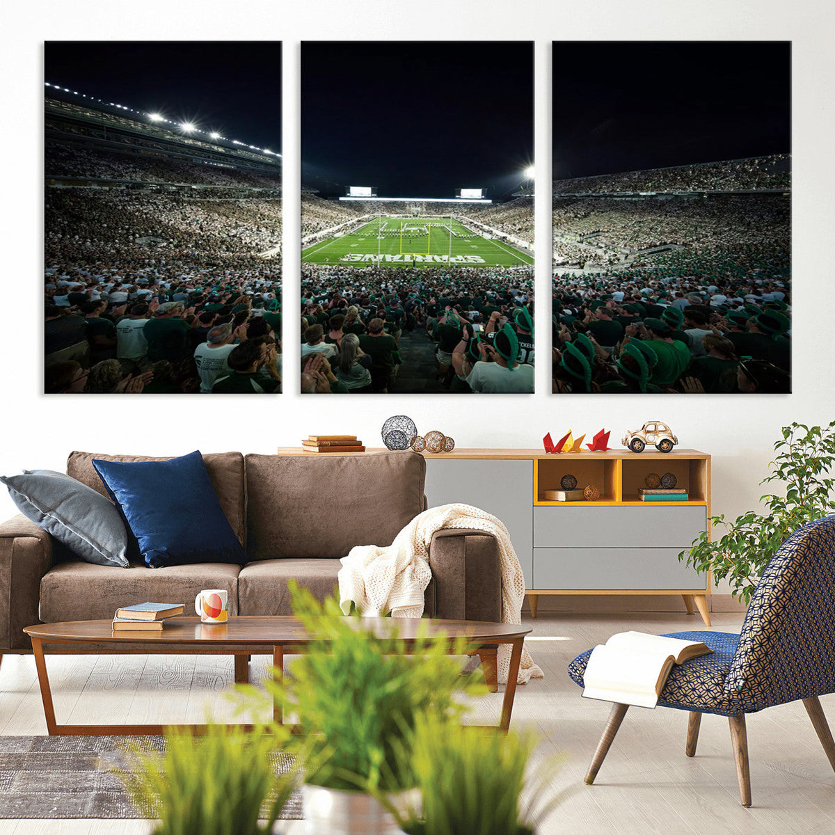 Framed Michigan State Spartans Football Team Print - East