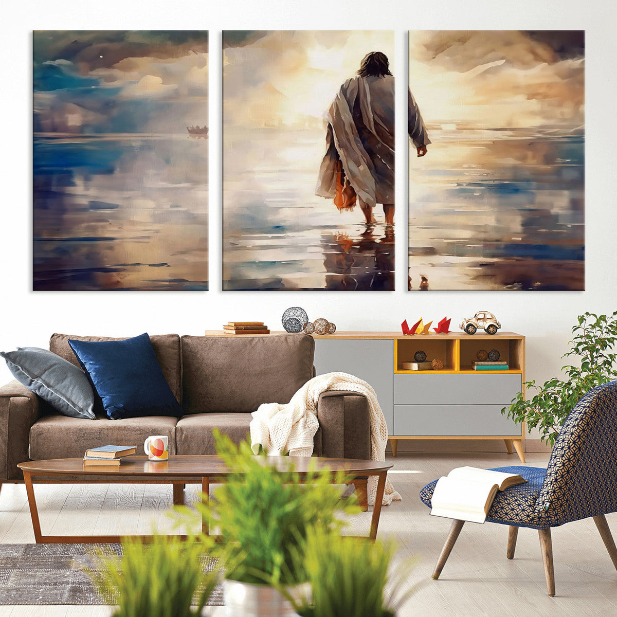 Jesus Walking on Water Wall Art | Ready to Hang Spiritual