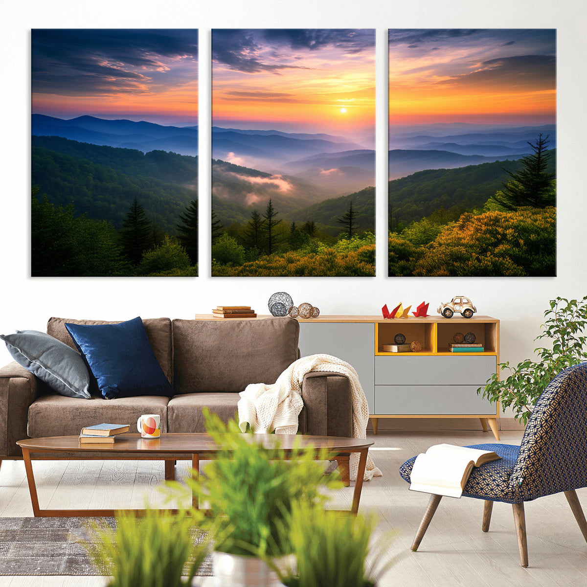 Majestic Mountain Sunrise Print | Landscape Wall Art |