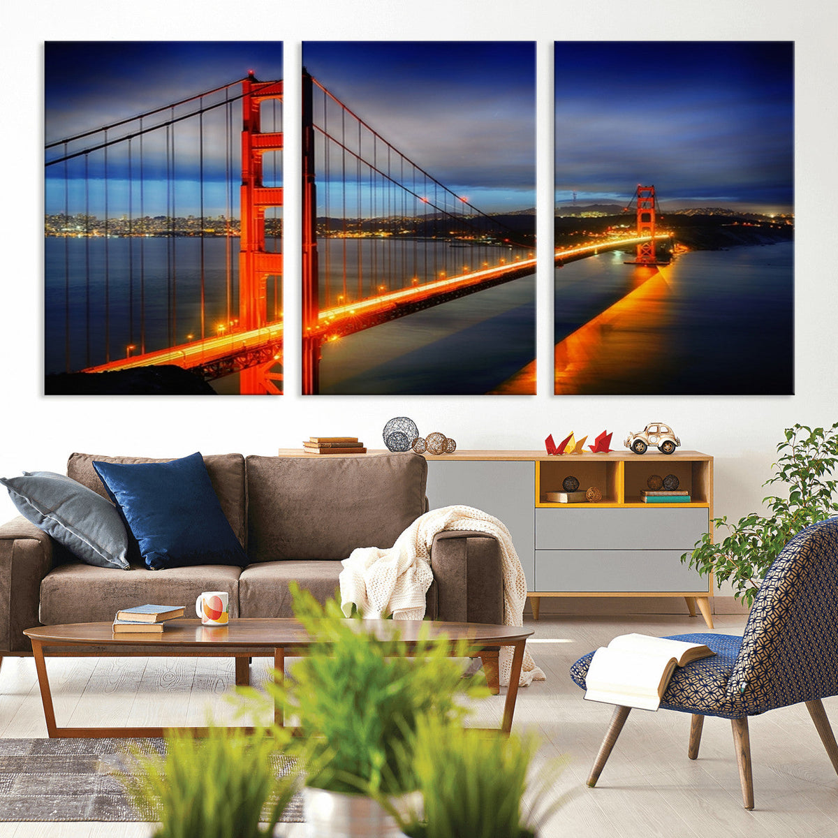 Large Wall Art San Francisco Canvas Print - Wonderful Golden