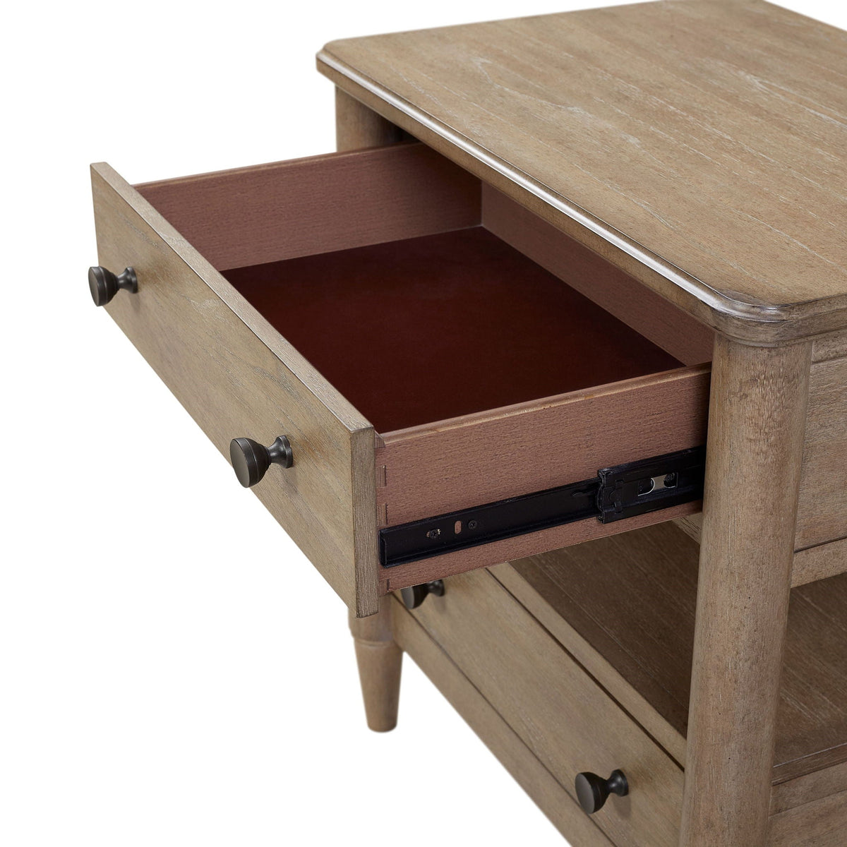 Open Nightstand With 2 Drawers