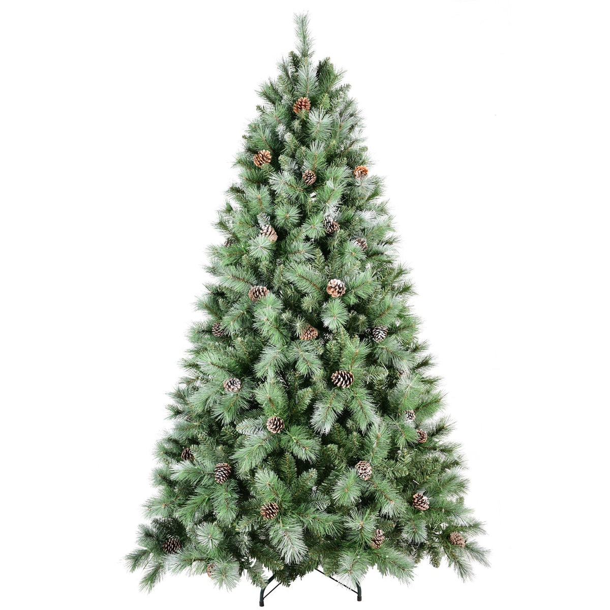 8 Ft Full-Bodied Pre-Decorated Pinecone Christmas Tree with Pine Cones - Green