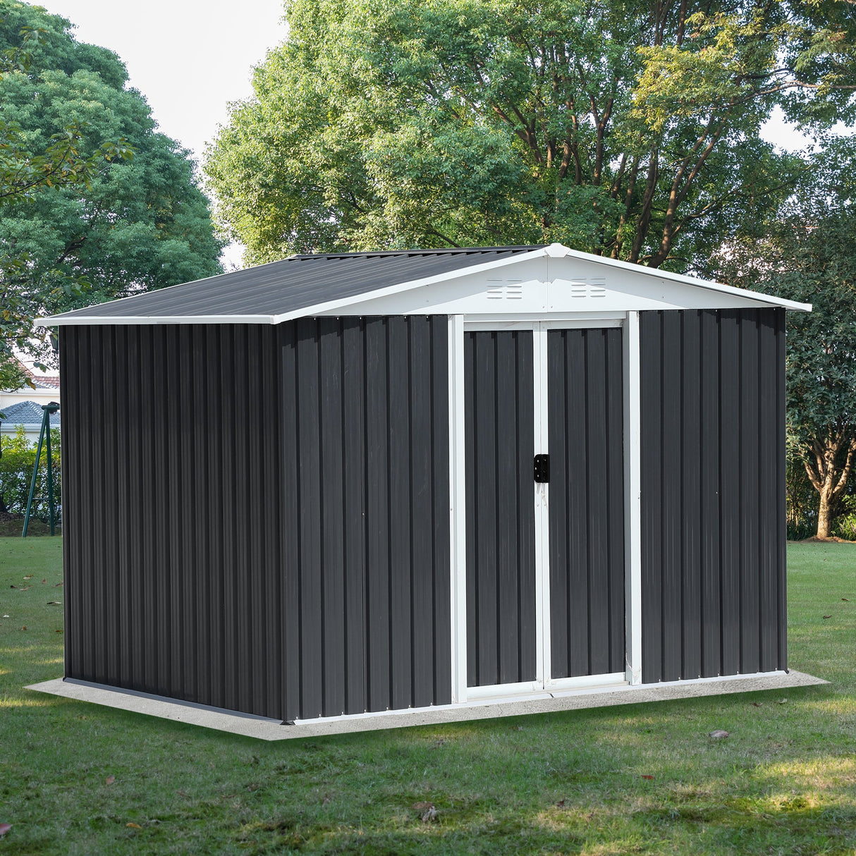 8x6 Feet Apex Roof Dark Storage Shed