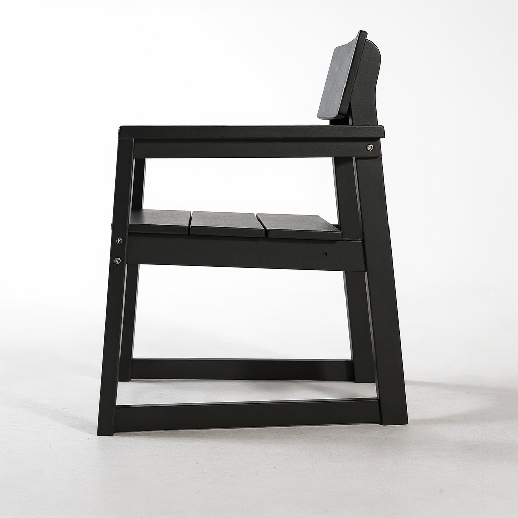 Black HDPE outdoor & garden Armchairs with backres Modernist Designt chairs