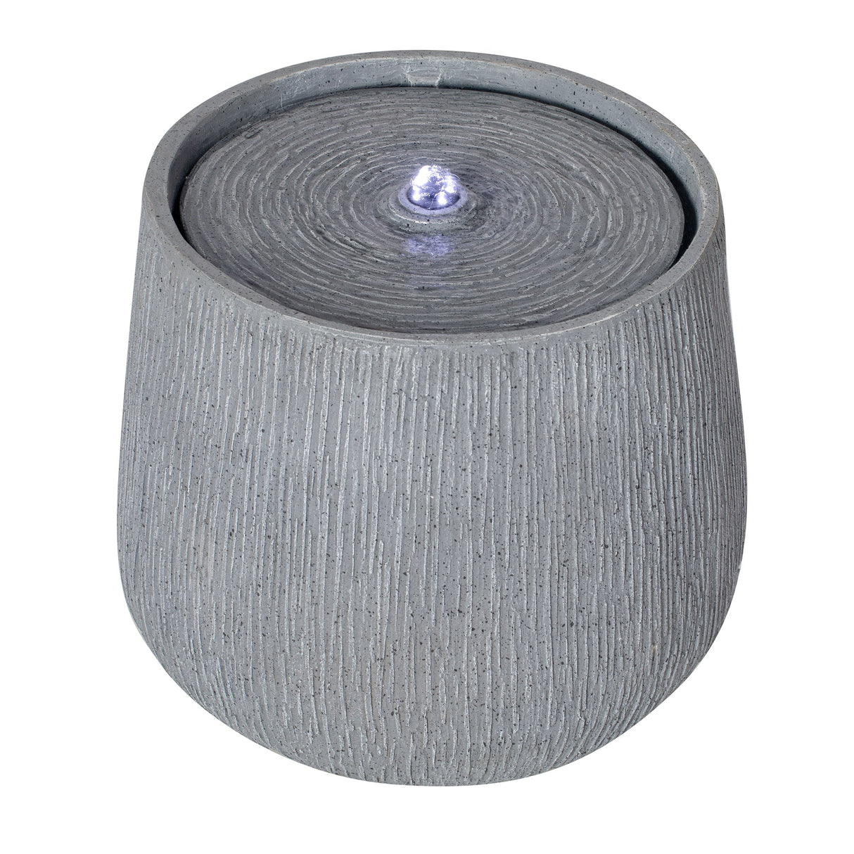 12.99' Gray Polyresin Outdoor Water Fountain with LED Light