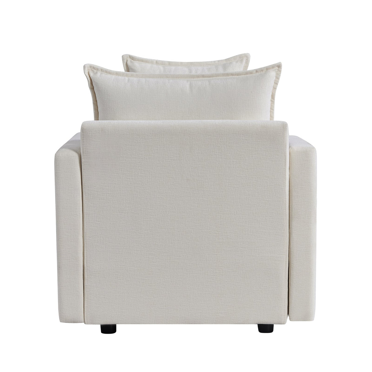Plush Chenille Armchair with Deep Seating and Double-Layer Cushions