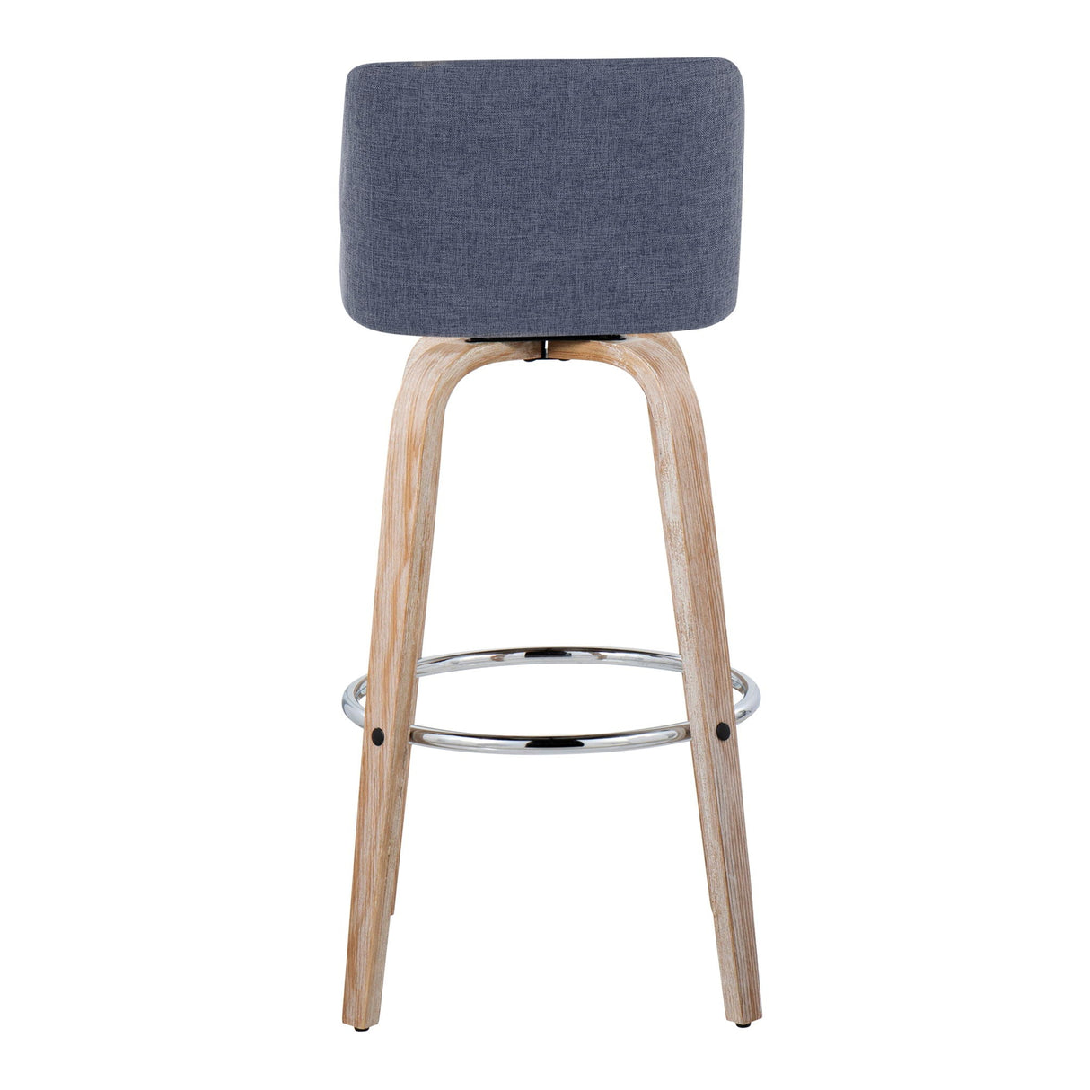 Toriano - Contemporary Fixed Height Barstool With Swivel & Round Footrest (Set of 2)