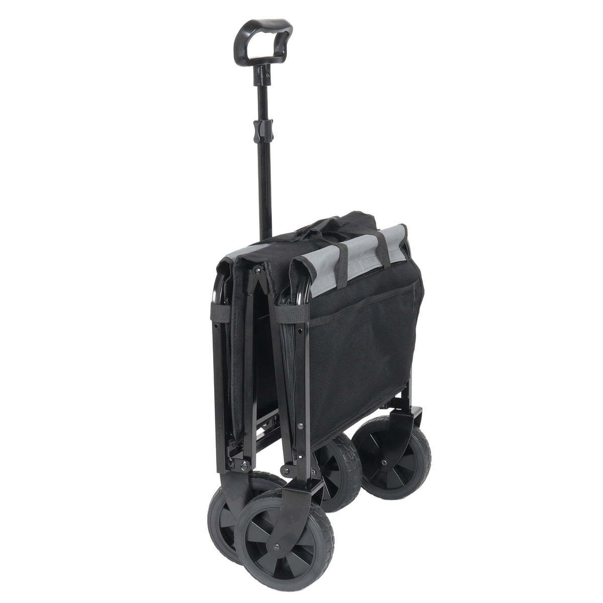 Collapsible Wagon with Wheels - 3 in 1 Lightweight Utility Camping Wagons Carts Foldable (Black)