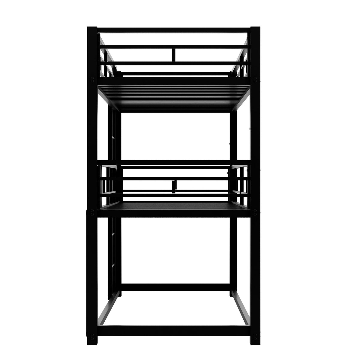 Triple Bunk Bed with Sturdy Metal Frame and Space-Saving Design - Black or Pearl Silver