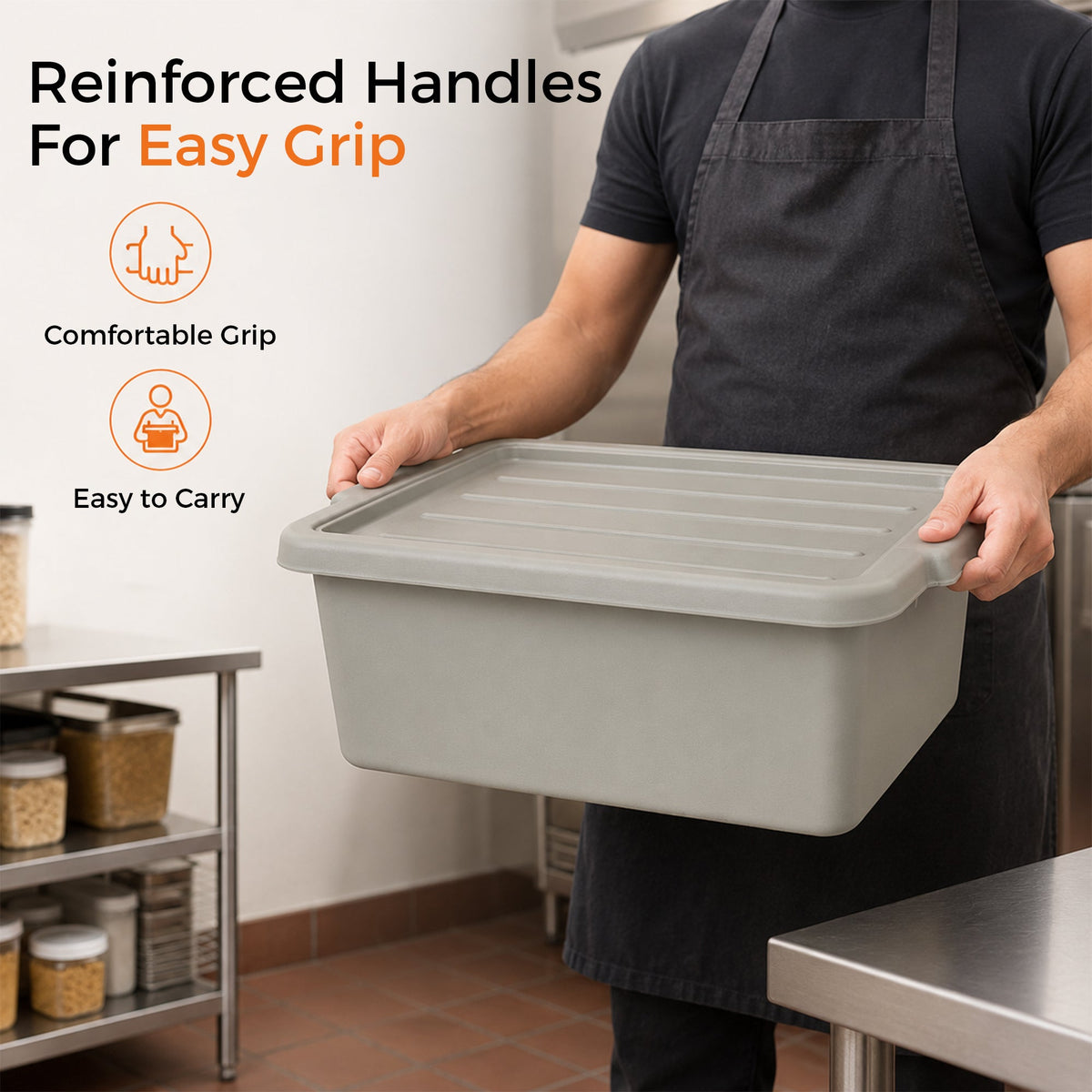 6-Pack 20" x 15" x 7" 9 Gallon Meat Lugs with Lids