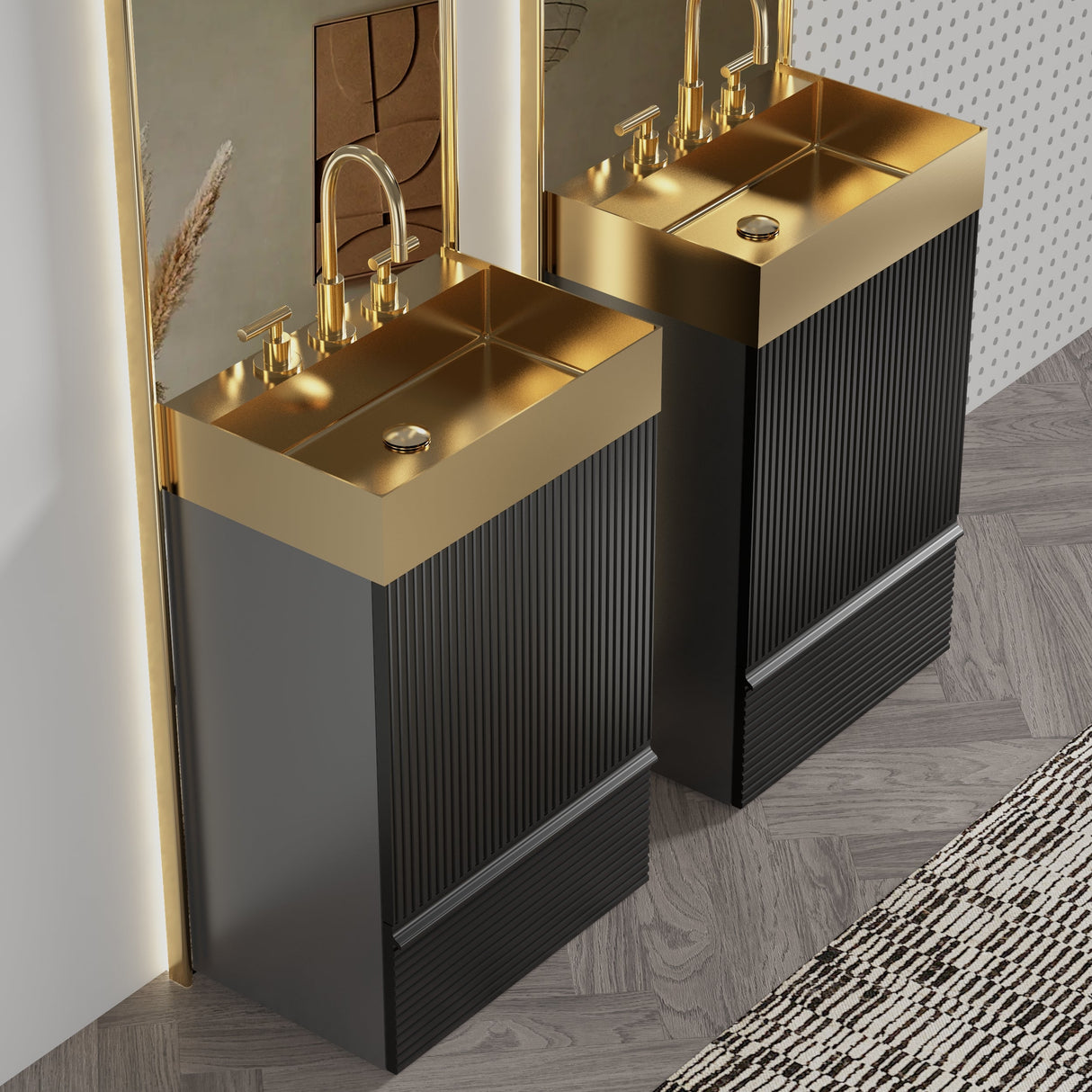 Gada 20" Striped Matt Bathroom Vanity