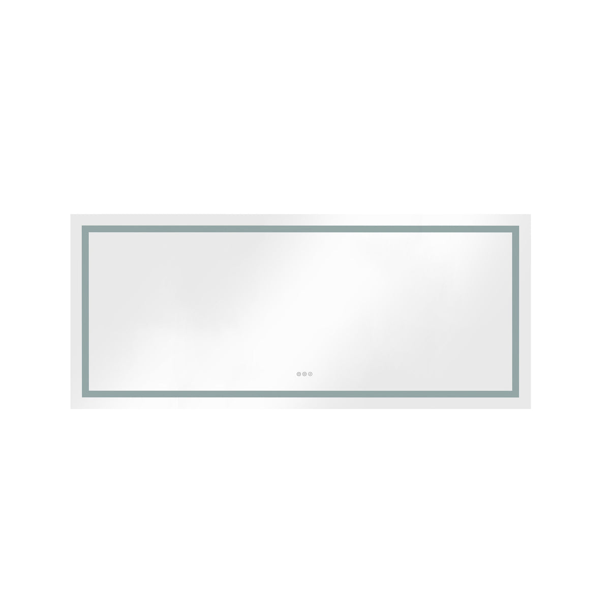 72" LED Bathroom Mirror with Dimmable Anti-Fog Lighting - Aluminum & Glass