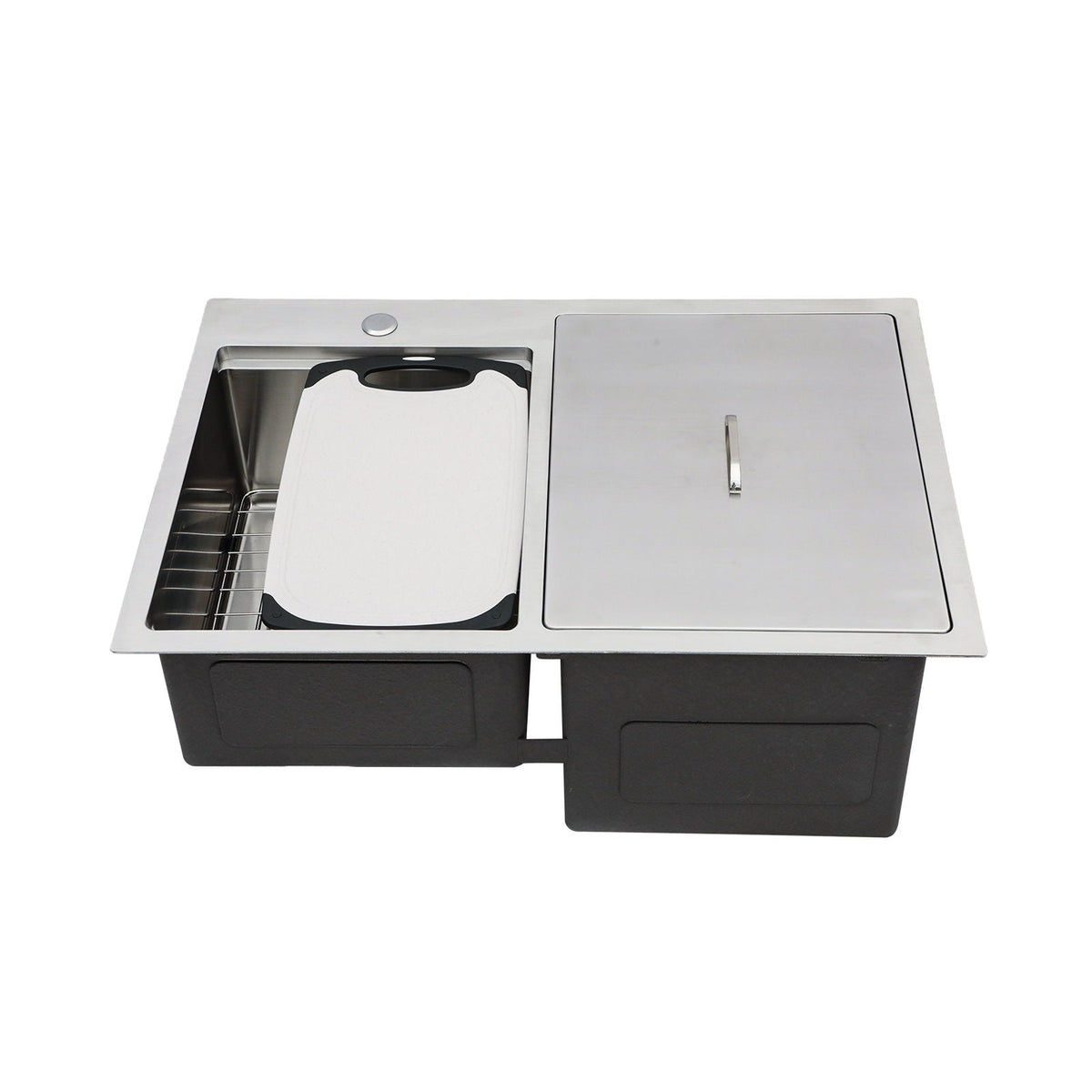 Outdoor Double Bowl Drop In Sink With Workstation - Brushed Nickel