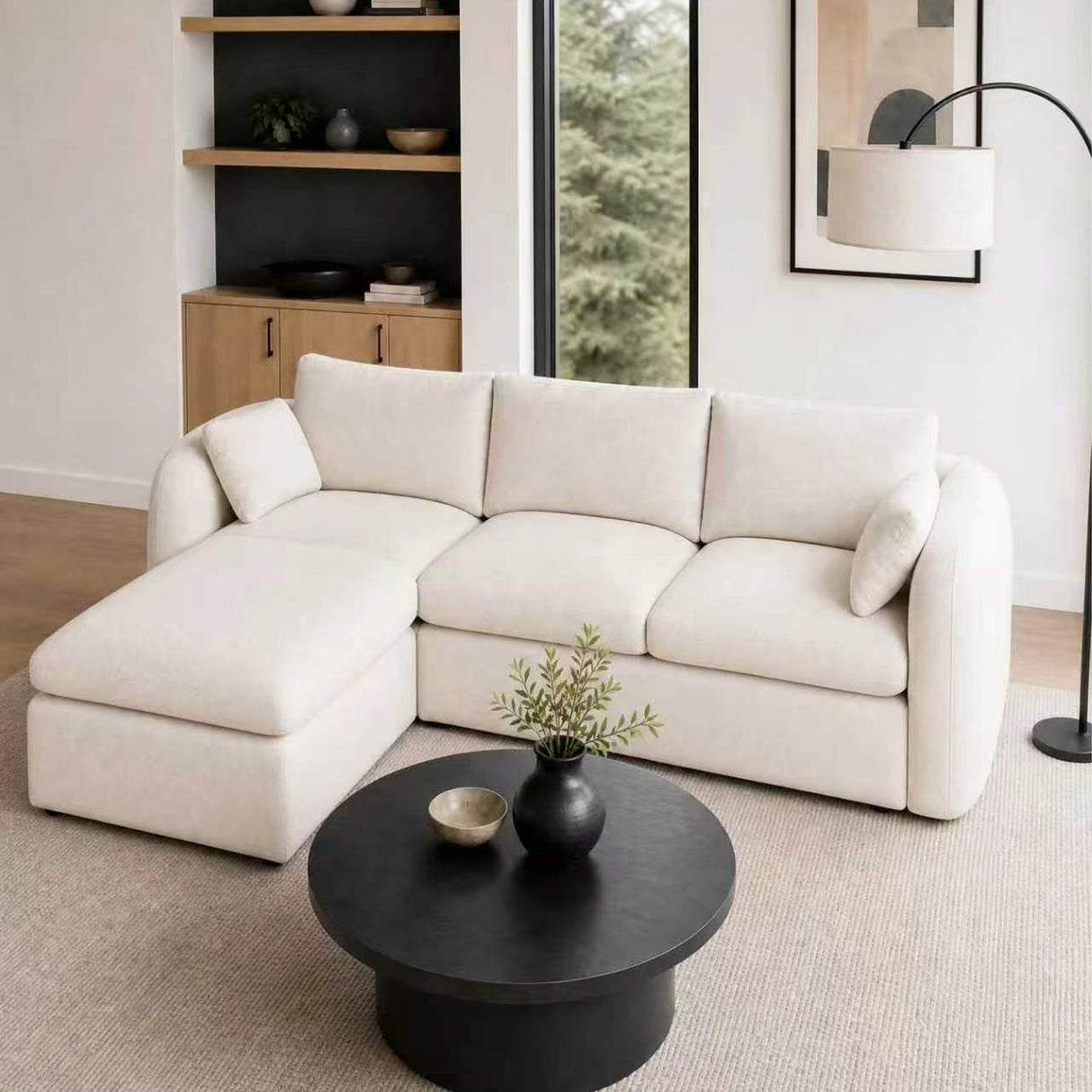 Fully Sponge Compressed Sectional Sofa