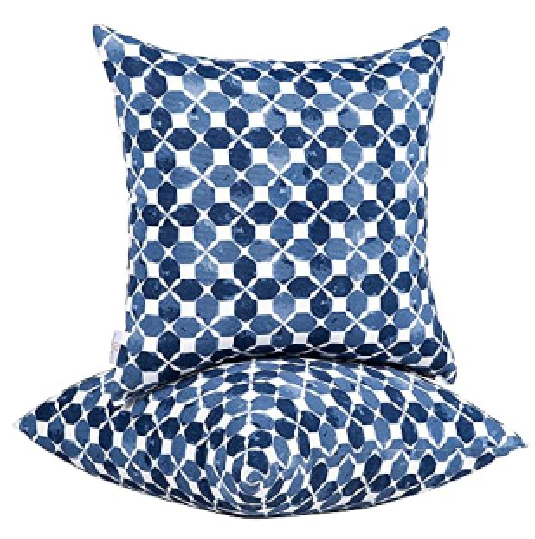 2 Pack Outdoor Throw Pillows, Waterproof & Fade-Resistant Patio Cushions (18x18 Inch)