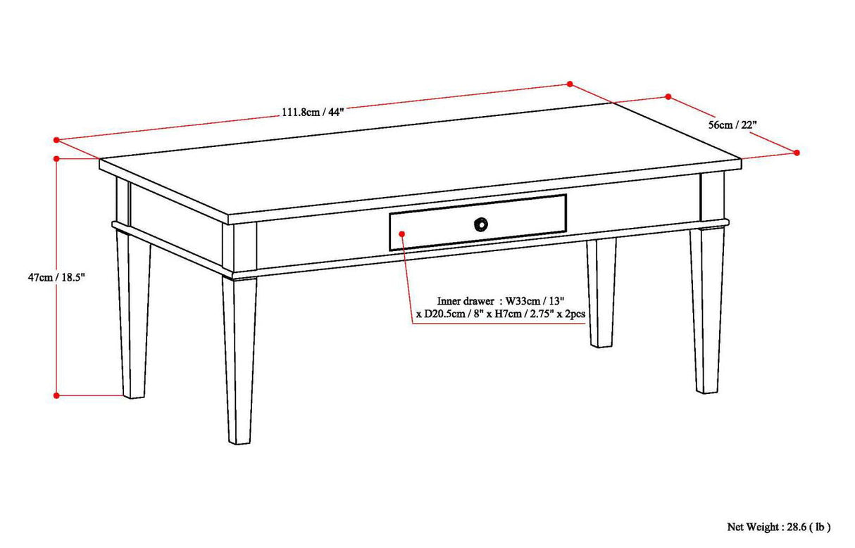 Carlton - Coffee Table - Dark Tobacco Brown