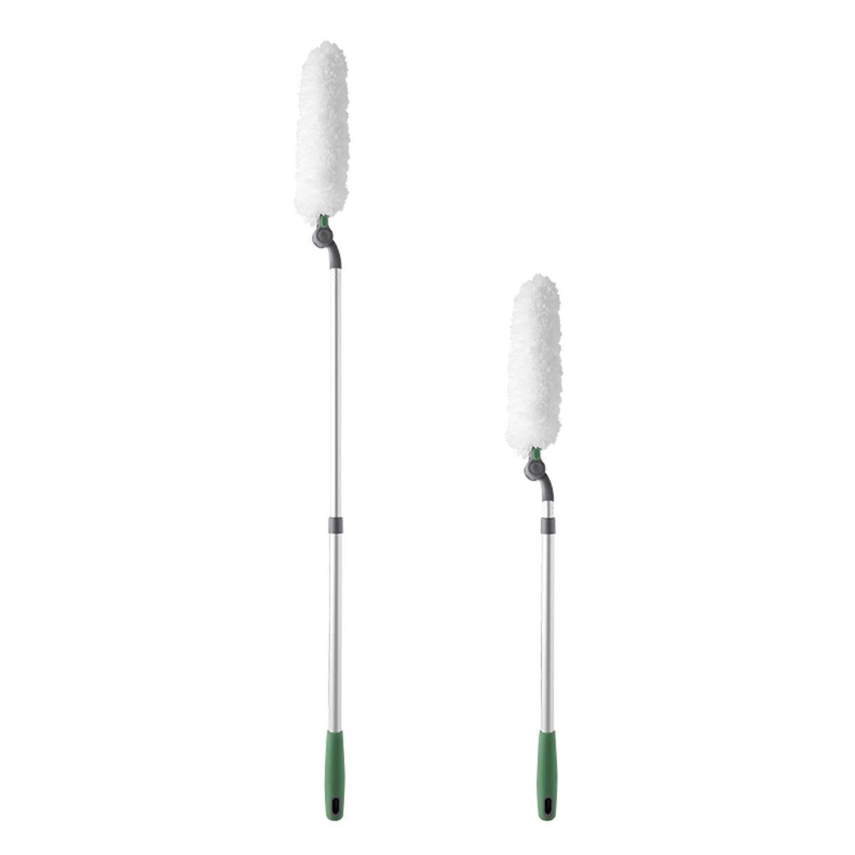Long Handle Duster With Extension Bar, Home Dust Collector - White