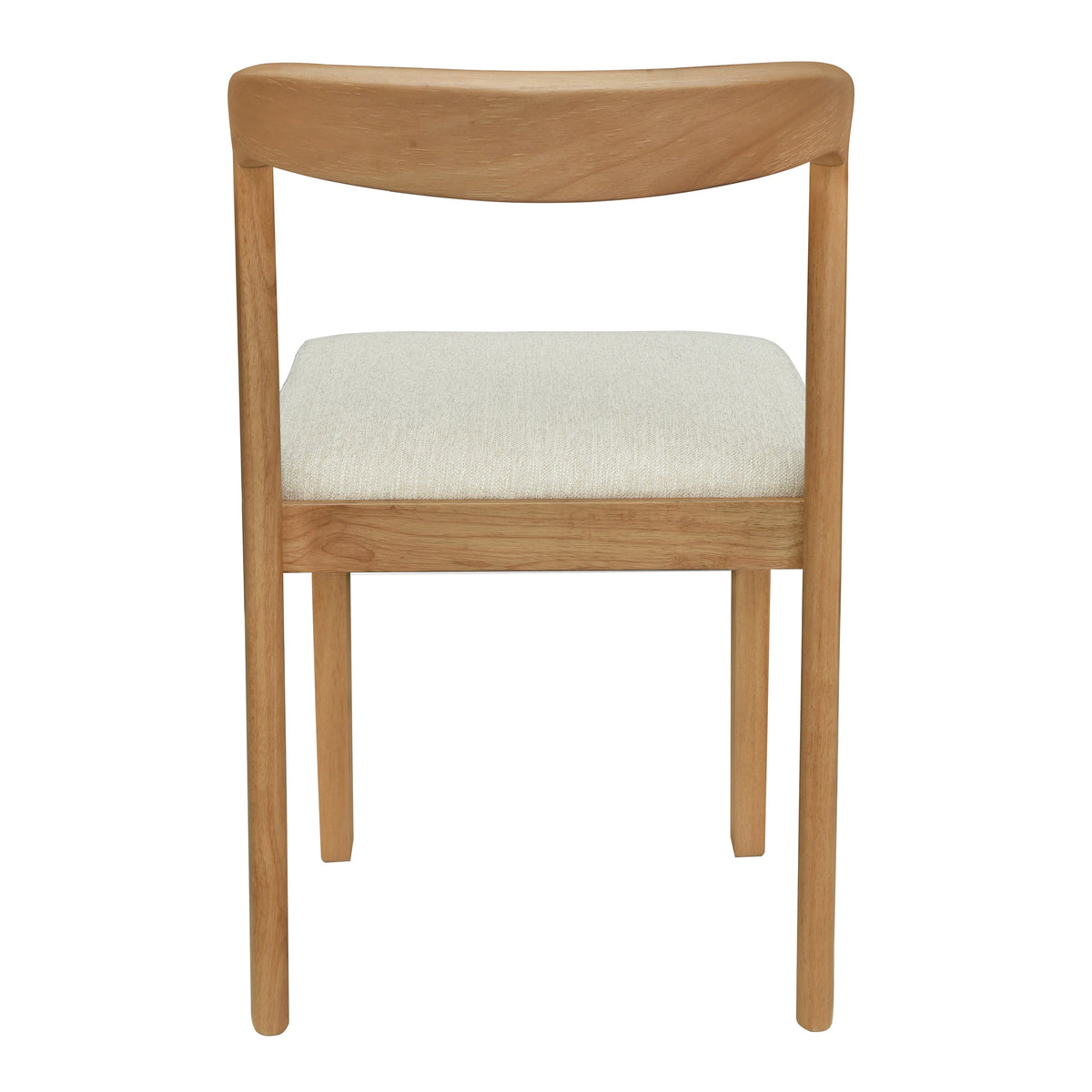 Solid Rubber Wood Dining Chairs (Natural Oak + Beige) Set of 2