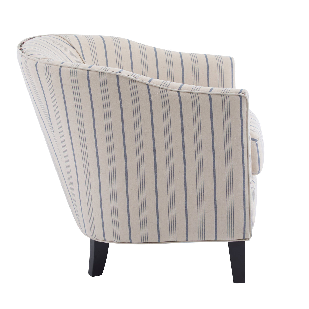 Upholstered Stripe Barrel Chair