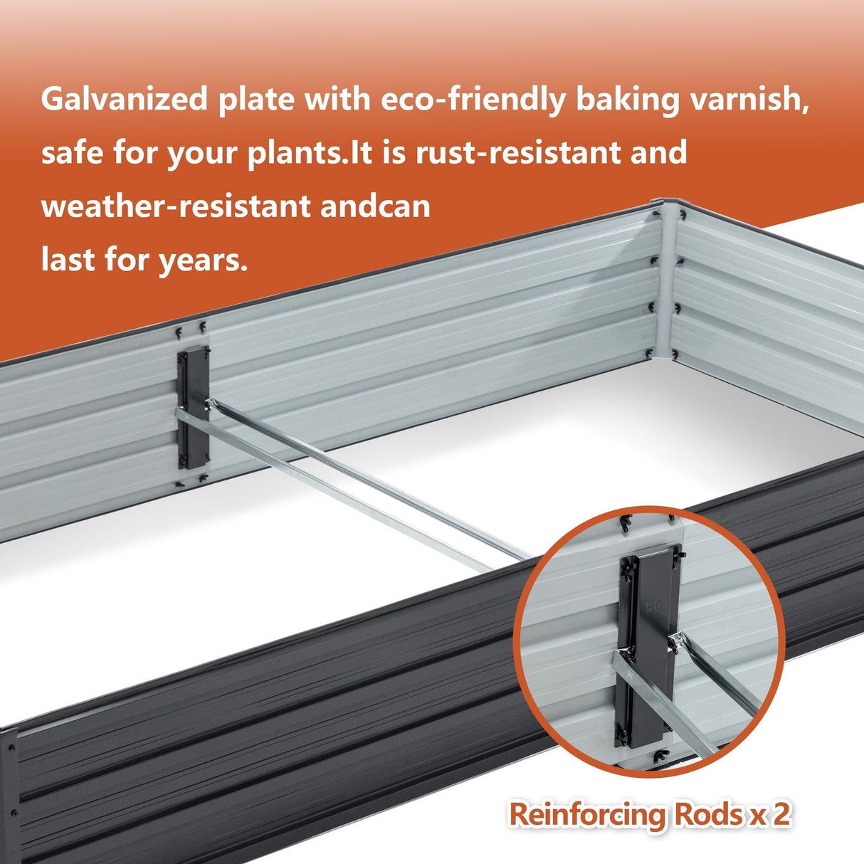 Galvanized Raised Garden Beds Outdoor 8×4×1 ft Planter