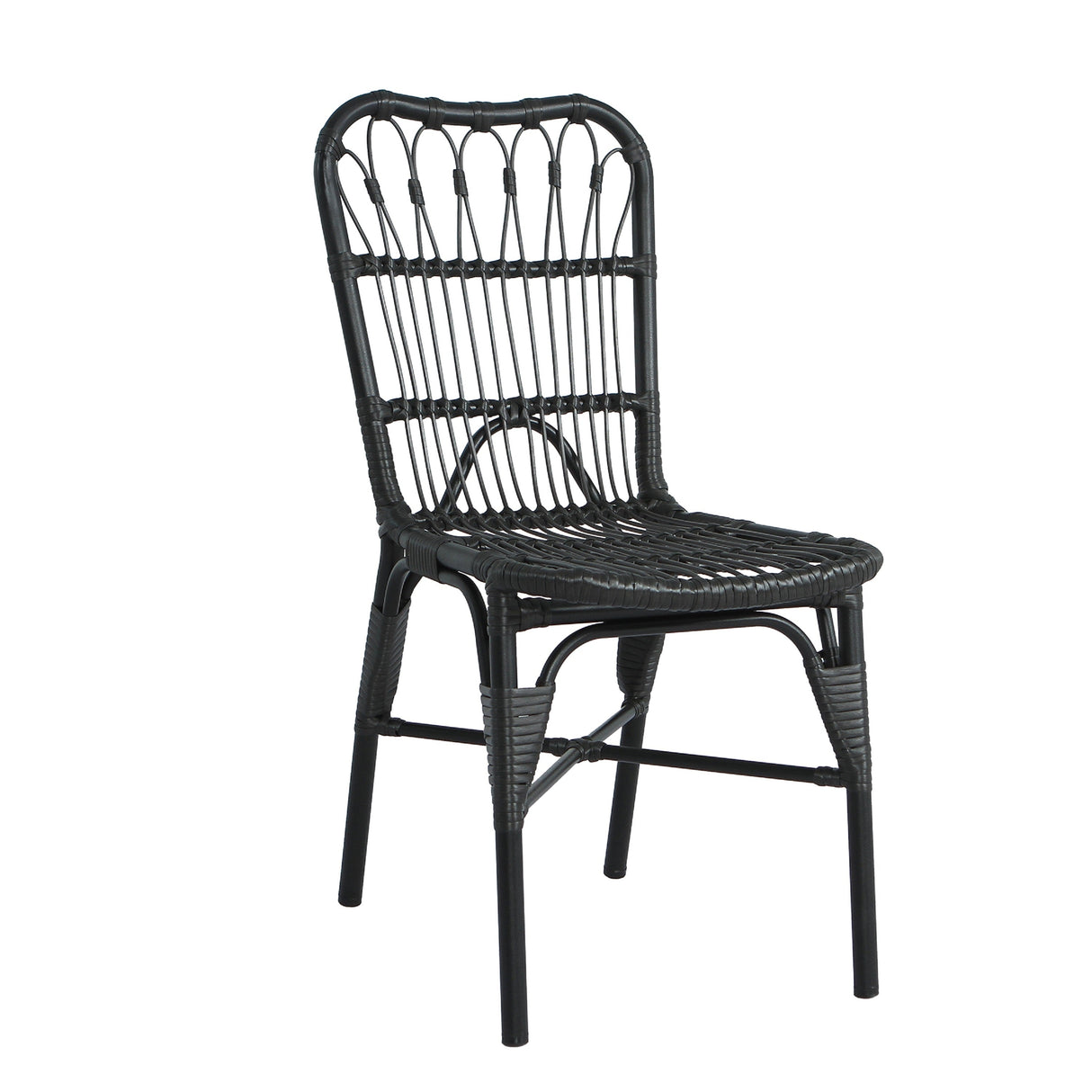 7 PCS Outdoor Dining Set for 6 with Acacia Wood Top & Rattan Chairs