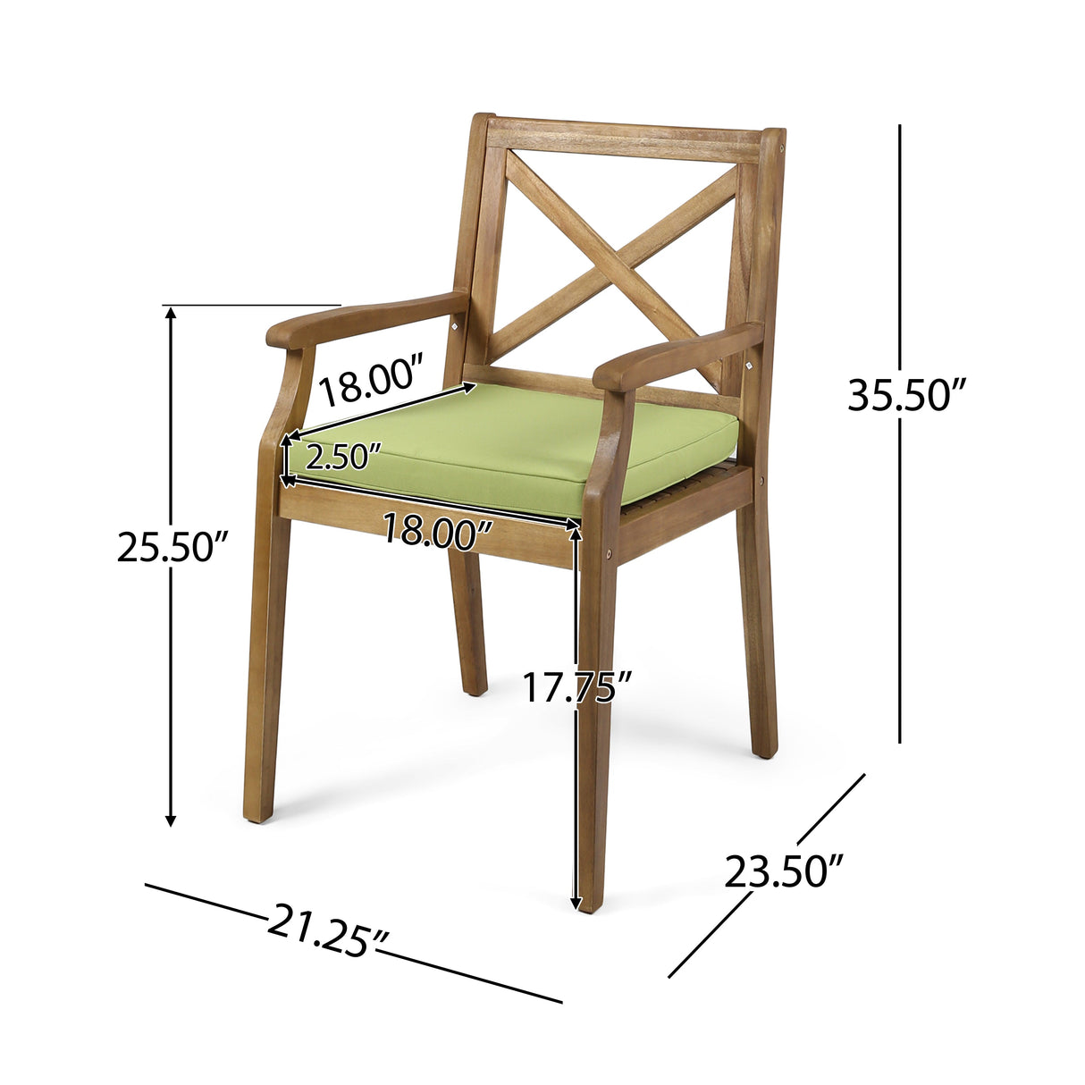 7 Pieces Acacia Wood Outdoor Dining Set