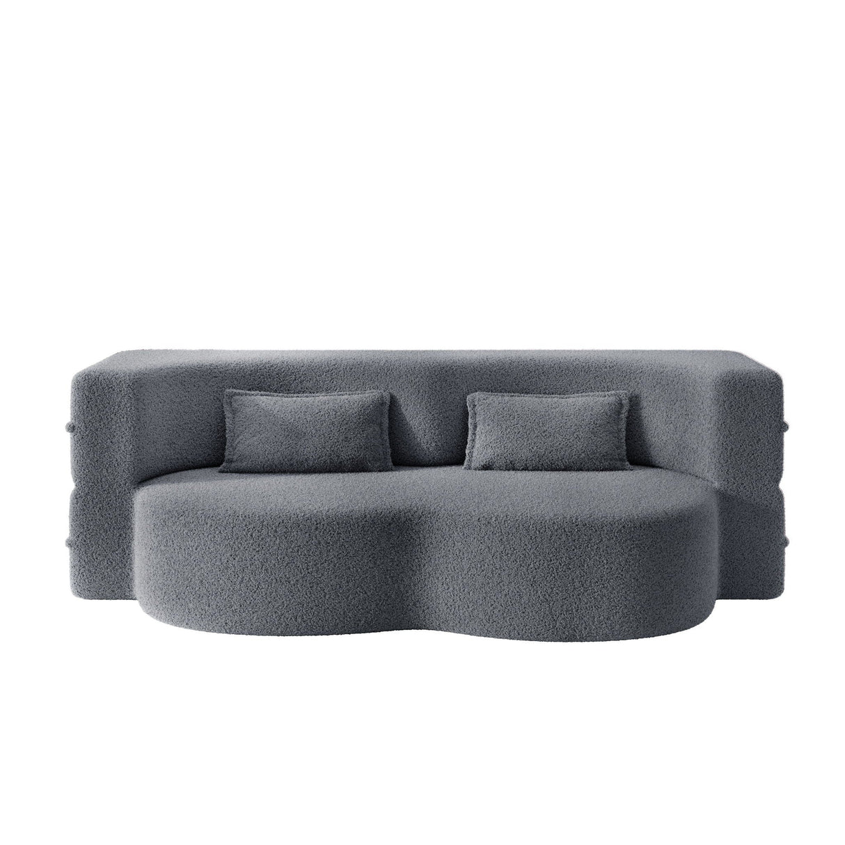 Modern Floor Sofa With 2 Pillows, Twin Size For Living Room
