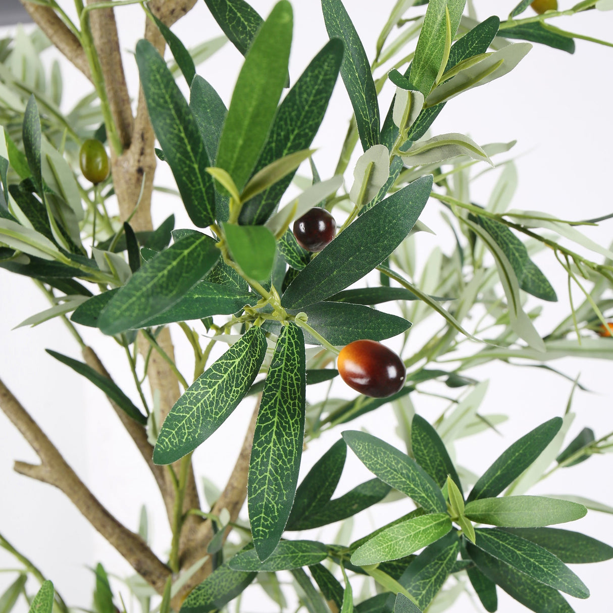 7FT Artificial Olive Tree Indoor Tall Faux with Planter & Basket