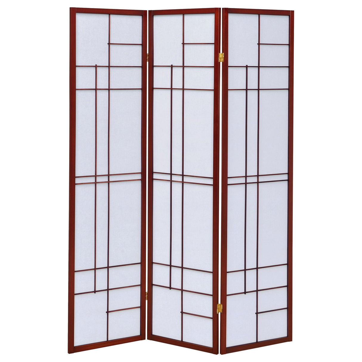 Colby - 3-Panel Folding Floor Screen - Brown / White