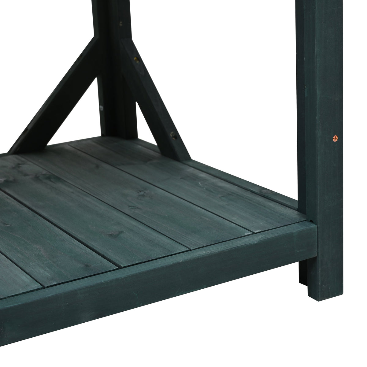TOPMAX 65' Large Wooden Farmhouse Rustic Outdoor Potting Bench Table