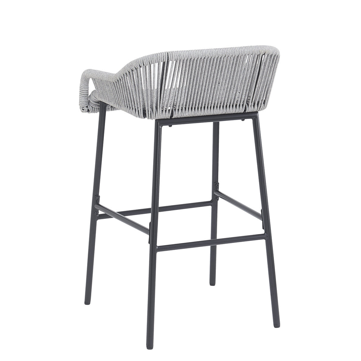 La Push Outdoor Patio Light Gray Rope Bar Stool, Set of 2