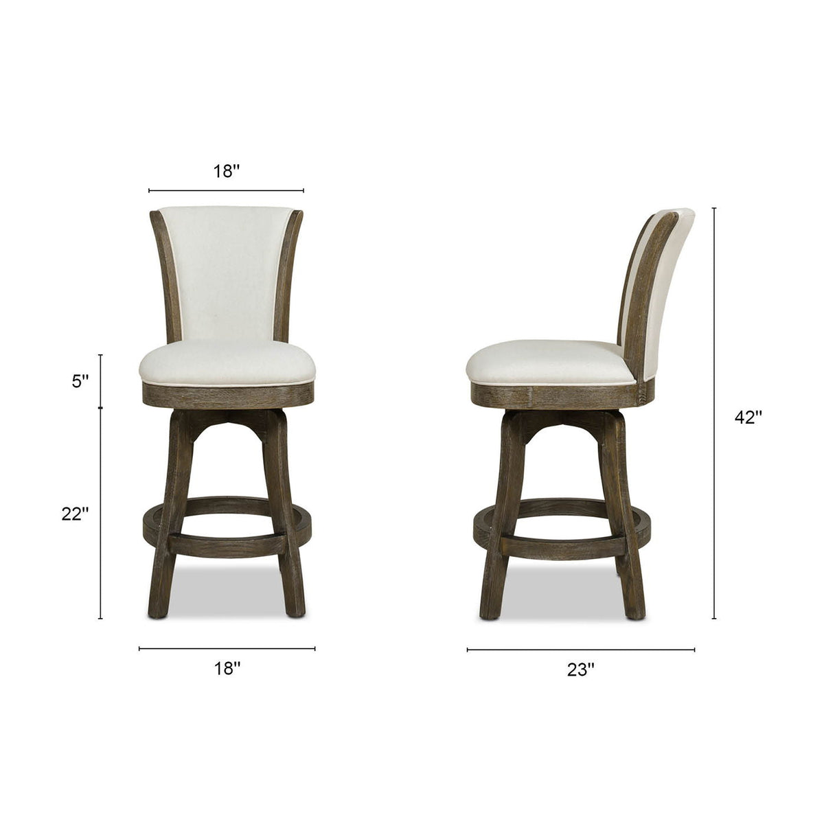 Henry - Armless Swivel Counter Height Bar Stool