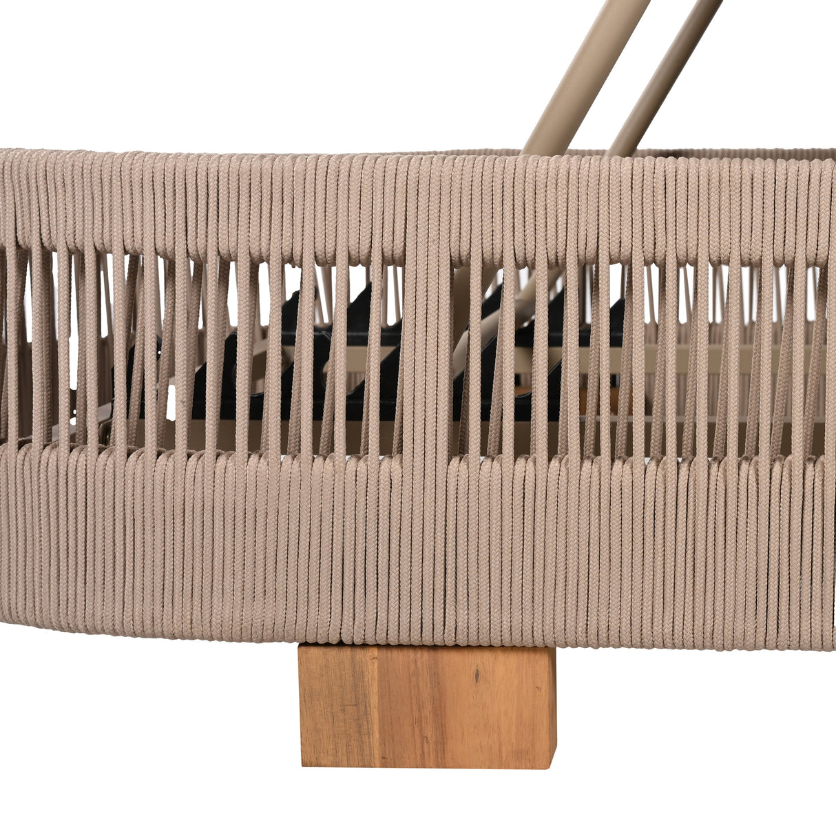 Outdoor Chaise Lounge Chair with Acacia Wood and Adjustable Backrest