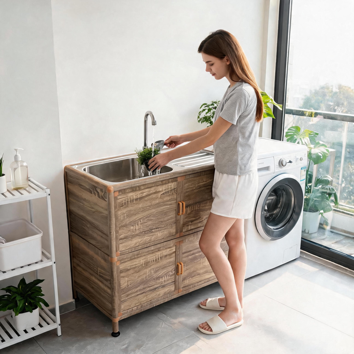 Utility Sink with Cabinet