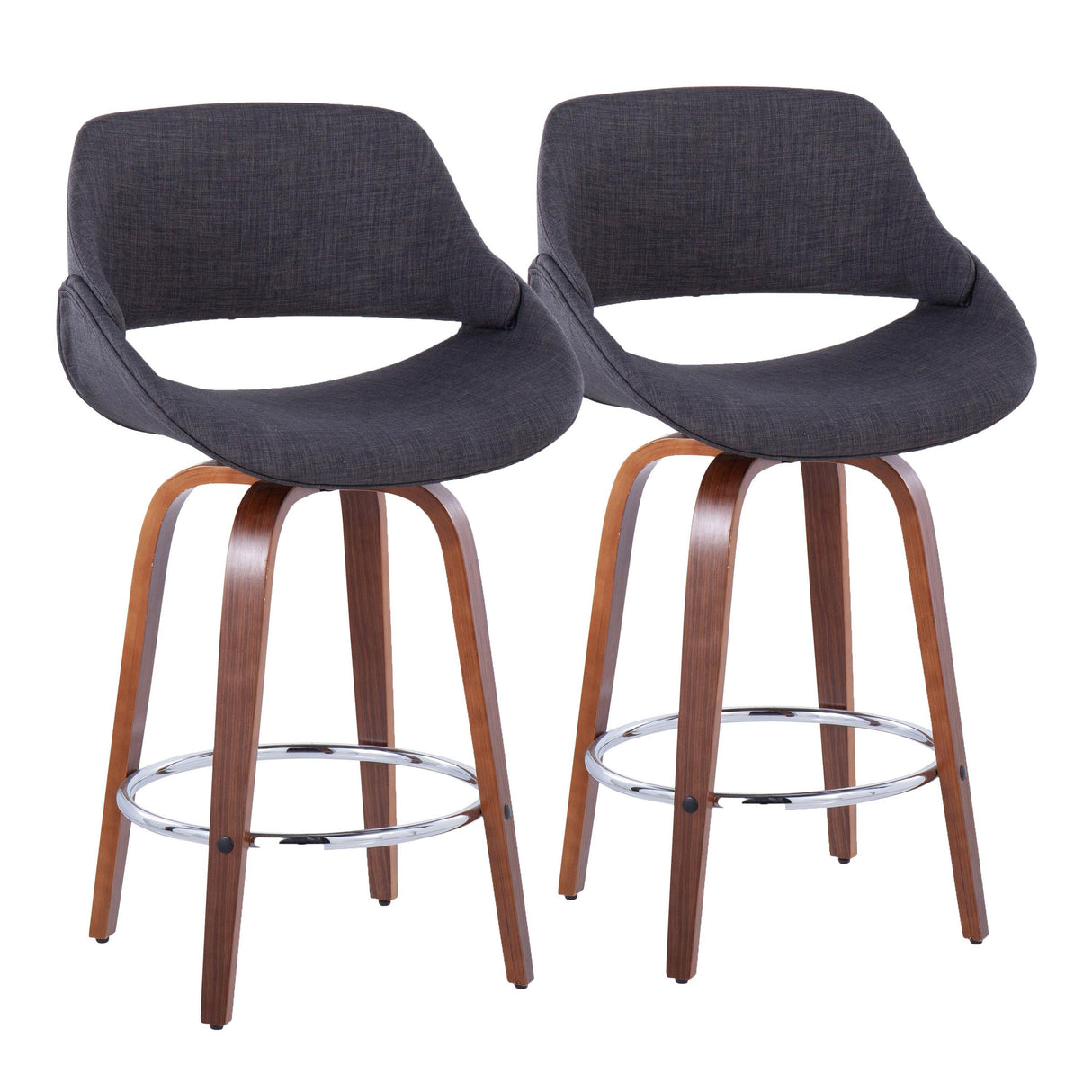 26" Mid-Century Modern Fixed-Height Counter Stool