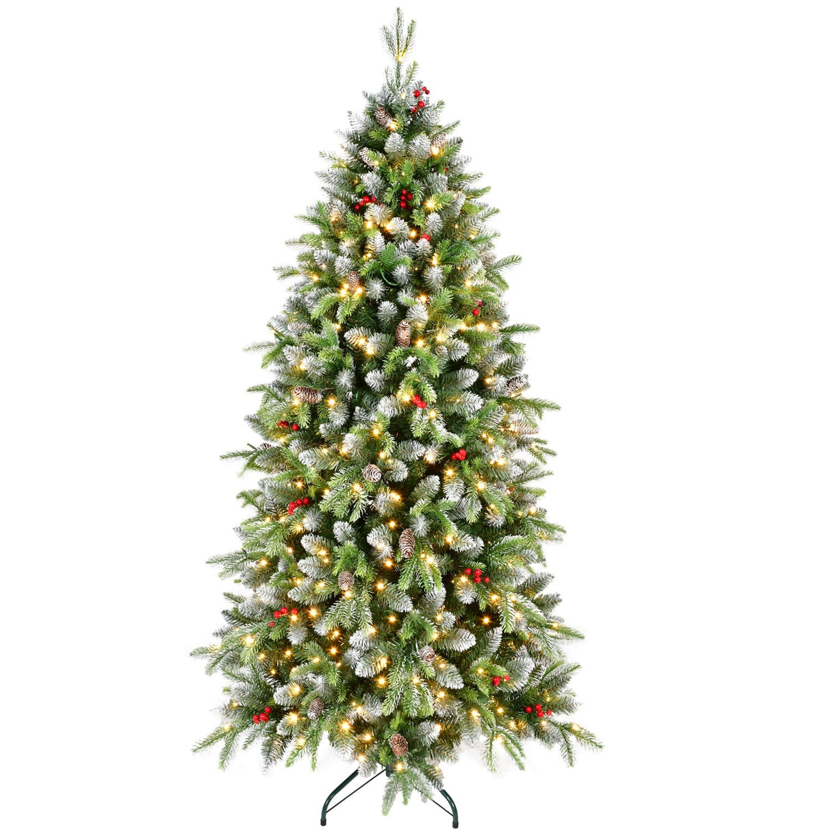 6ft Pre-Lit Artificial Christmas Tree with 380 Warm White LED Lights