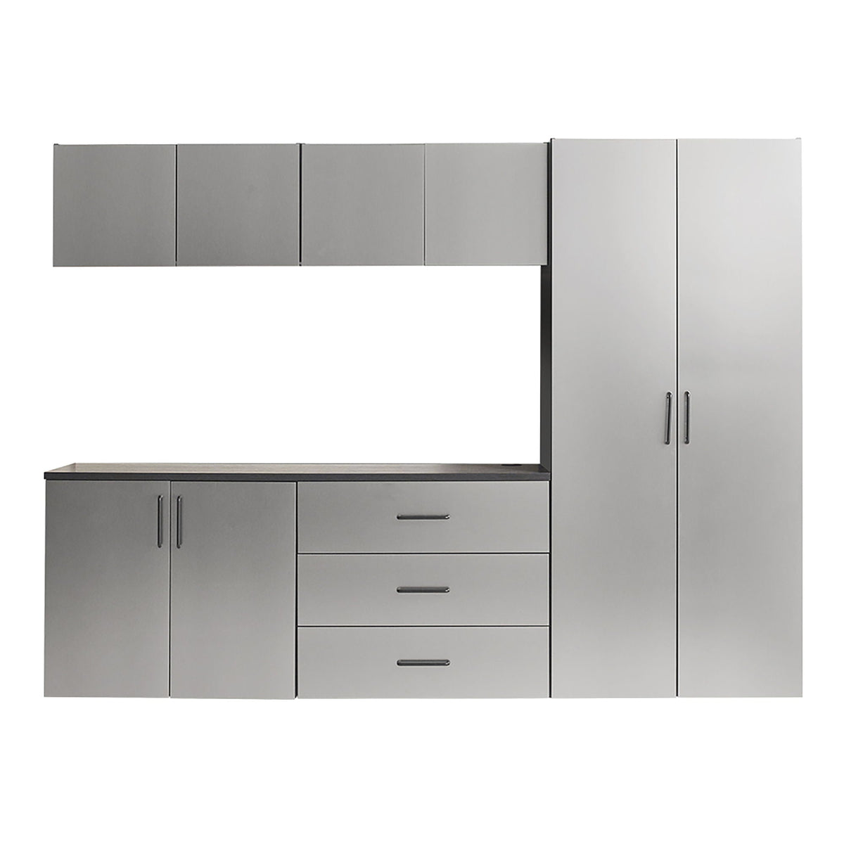 Astro Series - Garage Cabinet Set B With Soft Closing Drawers - Metallic Gray
