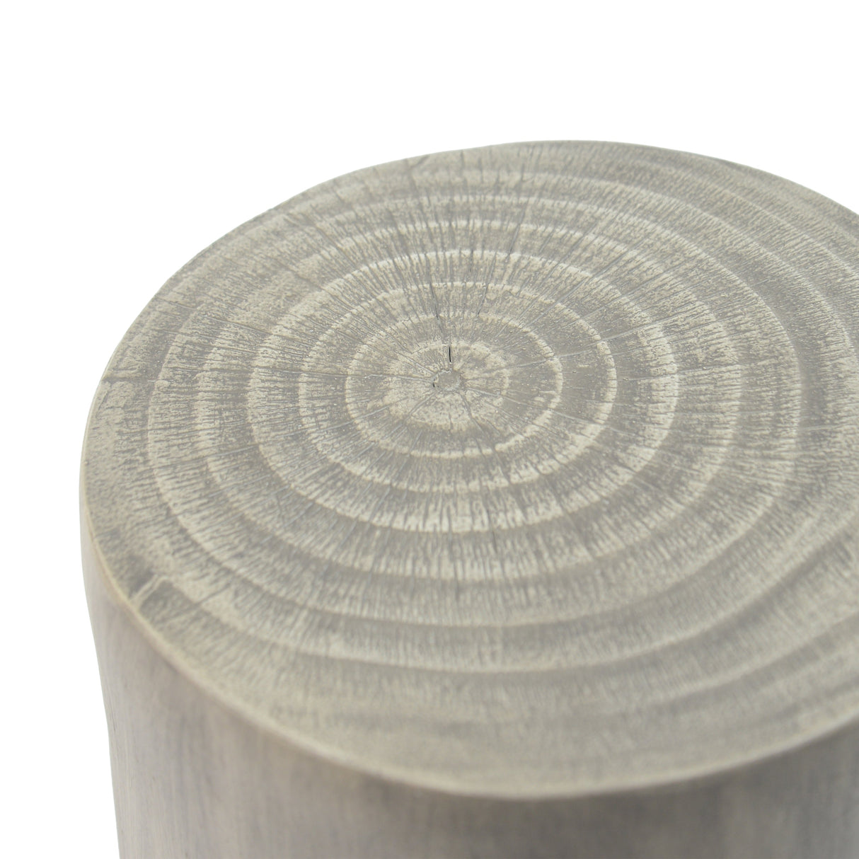 Hollow Side Table Wood-Like Texture Grey