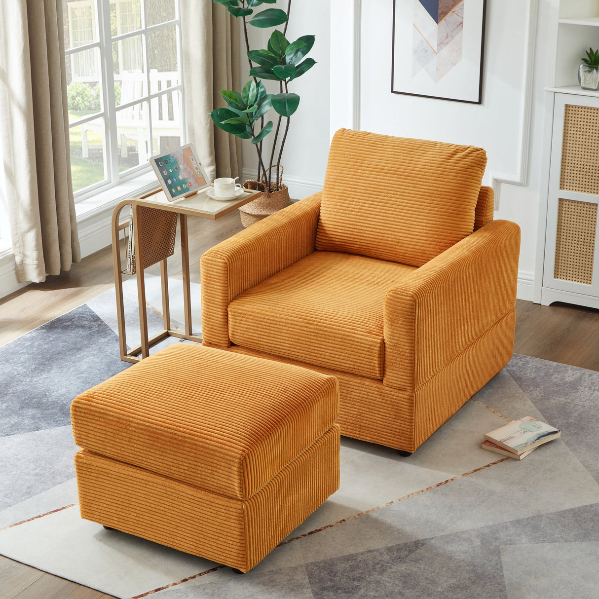 Classic Corduroy Chaise Lounge