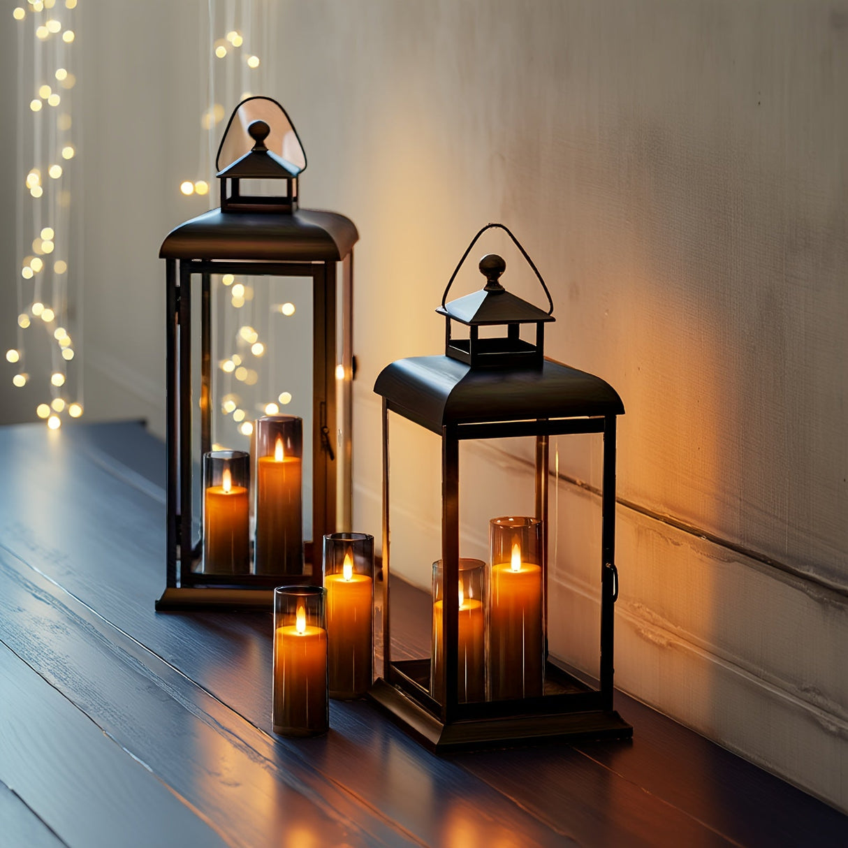 9pcs Flickering Flameless LED Pillar Candles with Remote & Timer