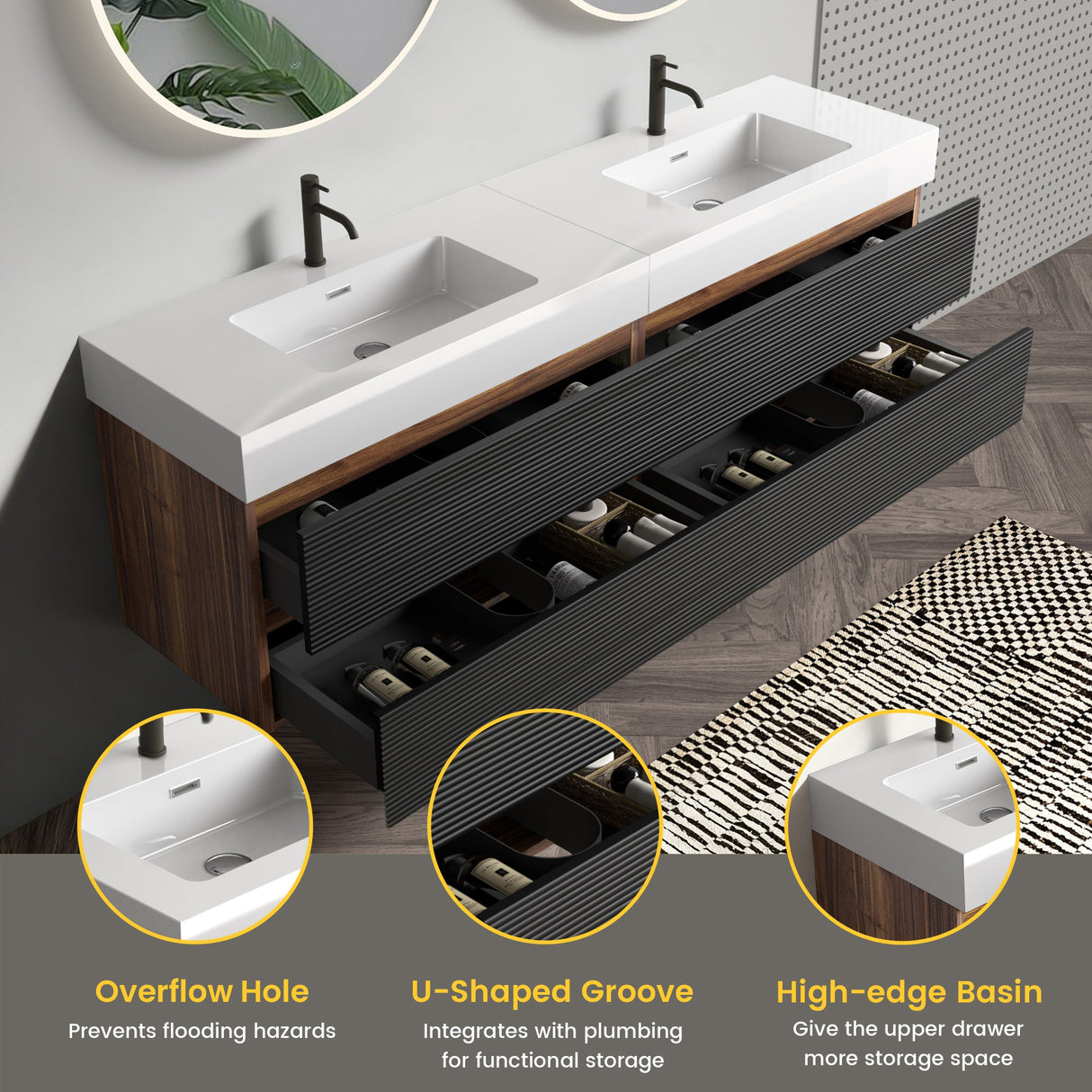 Grace 72'' Bathroom Vanity with Matt