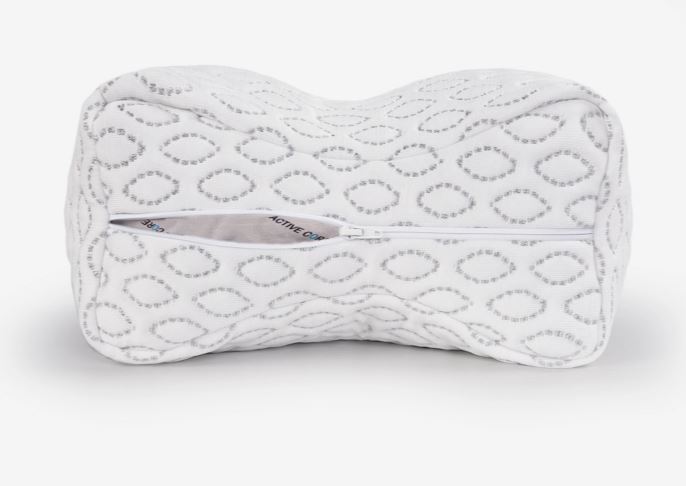 White Cooling Knee Pillow with Ergonomic Support - BEDGEAR