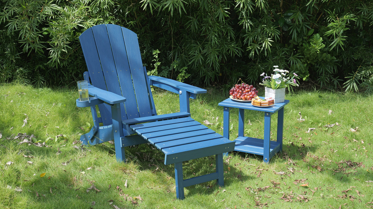Outdoor Adjustable Lounge Chair with Cup Holder